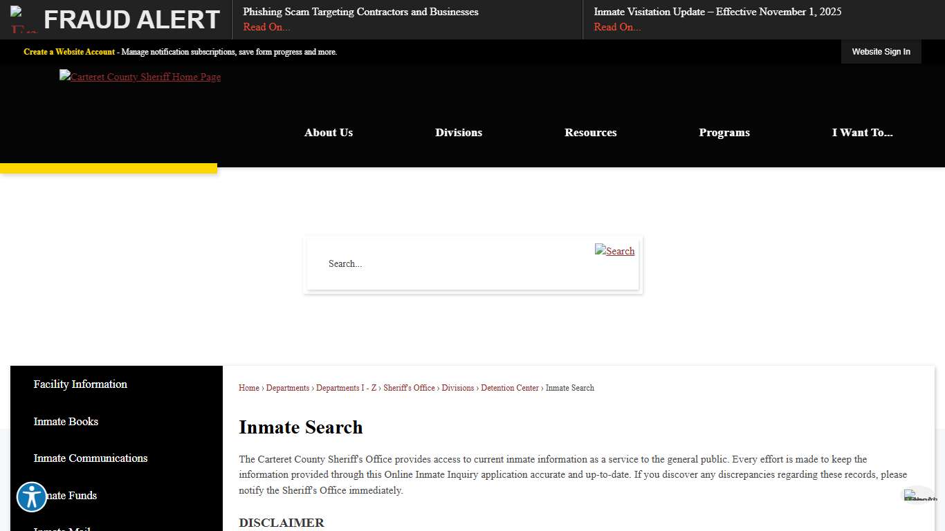 Inmate Search | Carteret County, NC - Official Website